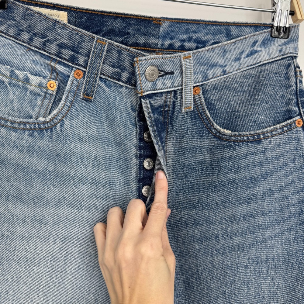 Levi's Premium 501 Original Two Tone Jeans 27 Blue High Rise Straight Leg Denim - Picture 6 of 12